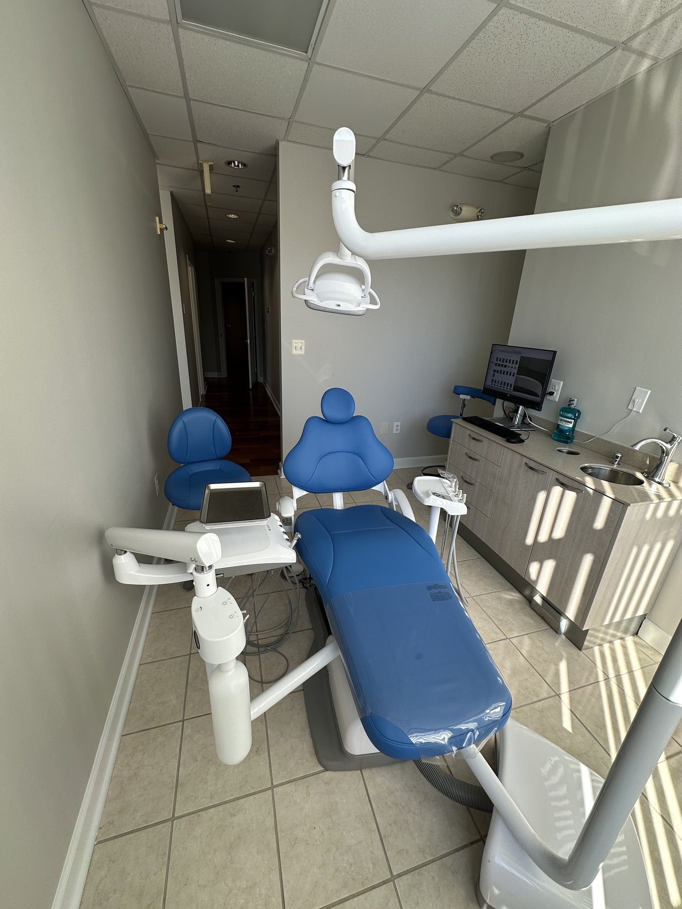 Treatment room with hallway view